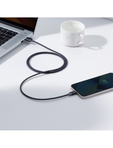 Baseus Crystal Shine Series-kabel USB-kabel för snabb laddning och dataöverföring USB Typ A - Lightning 2,4A 1,2m svart (CAJY000