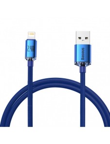 Baseus Crystal Shine Series-kabel USB-kabel för snabb laddning och dataöverföring USB Typ A - Lightning 2,4A 1,2m blå (CAJY00000