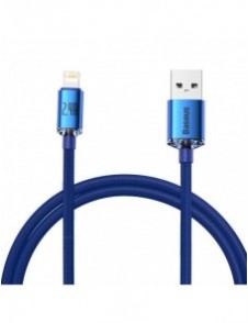 Baseus Crystal Shine Series-kabel USB-kabel för snabb laddning och dataöverföring USB Typ A - Lightning 2,4A 1,2m blå (CAJY00000