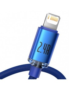 Baseus Crystal Shine Series-kabel USB-kabel för snabb laddning och dataöverföring USB Typ A - Lightning 2,4A 1,2m blå (CAJY00000