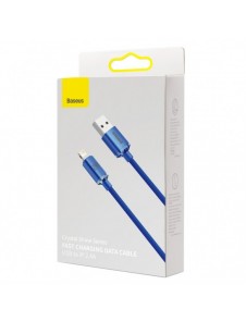 Baseus Crystal Shine Series-kabel USB-kabel för snabb laddning och dataöverföring USB Typ A - Lightning 2,4A 1,2m blå (CAJY00000