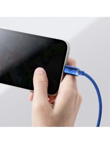 Baseus Crystal Shine Series-kabel USB-kabel för snabb laddning och dataöverföring USB Typ A - Lightning 2,4A 1,2m blå (CAJY00000