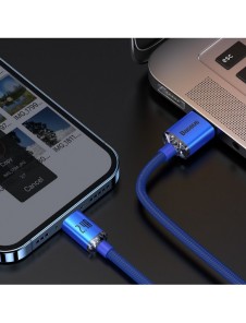 Baseus Crystal Shine Series-kabel USB-kabel för snabb laddning och dataöverföring USB Typ A - Lightning 2,4A 1,2m blå (CAJY00000