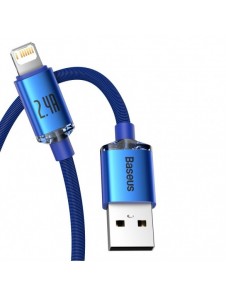 Baseus Crystal Shine Series-kabel USB-kabel för snabb laddning och dataöverföring USB Typ A - Lightning 2,4A 1,2m blå (CAJY00000