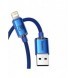 Baseus Crystal Shine Series-kabel USB-kabel för snabb laddning och dataöverföring USB Typ A - Lightning 2,4A 1,2m blå (CAJY00000