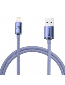 Baseus Crystal Shine Series-kabel USB-kabel för snabb laddning och dataöverföring USB Typ A - Lightning 2,4A 1,2m lila (CAJY0000