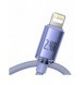 Baseus Crystal Shine Series-kabel USB-kabel för snabb laddning och dataöverföring USB Typ A - Lightning 2,4A 1,2m lila (CAJY0000