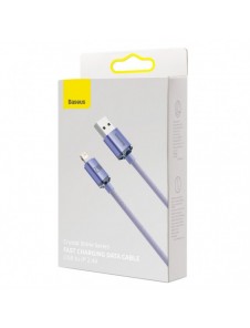 Baseus Crystal Shine Series-kabel USB-kabel för snabb laddning och dataöverföring USB Typ A - Lightning 2,4A 1,2m lila (CAJY0000