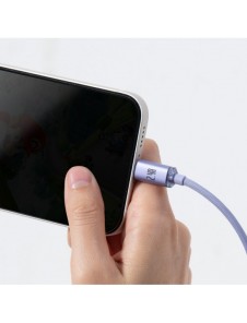 Baseus Crystal Shine Series-kabel USB-kabel för snabb laddning och dataöverföring USB Typ A - Lightning 2,4A 1,2m lila (CAJY0000