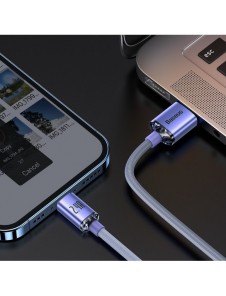 Baseus Crystal Shine Series-kabel USB-kabel för snabb laddning och dataöverföring USB Typ A - Lightning 2,4A 1,2m lila (CAJY0000