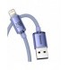 Baseus Crystal Shine Series-kabel USB-kabel för snabb laddning och dataöverföring USB Typ A - Lightning 2,4A 1,2m lila (CAJY0000