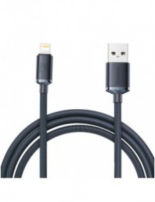 Baseus Crystal Shine Series-kabel USB-kabel för snabb laddning och dataöverföring USB Typ A - Lightning 2,4A 2m svart (CAJY00010