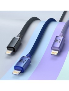 Baseus Crystal Shine Series-kabel USB-kabel för snabb laddning och dataöverföring USB Typ A - Lightning 2,4A 2m svart (CAJY00010