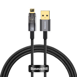 Baseus Explorer Series-kabel USB - Lightning 2.4A 1 m svart (CATS000401)