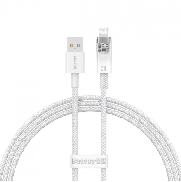 Baseus Explorer Series-kabel USB - Lightning 2.4A 1 m vit (CATS010002)