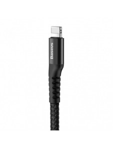 Baseus Fish Eye Spring Datakabel fjäderkabel USB / Lightning 1M 2A svart (CALSR-01)