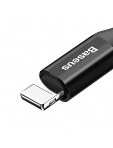Baseus Fish Eye Spring Datakabel fjäderkabel USB / Lightning 1M 2A svart (CALSR-01)