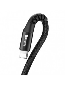 Baseus Fish Eye Spring Datakabel fjäderkabel USB / Lightning 1M 2A svart (CALSR-01)
