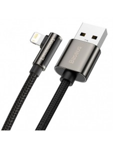 Baseus Legendarisk vinklad nylonkabel USB - Lightning för spelare 2,4A 1m svart (CALCS-01)