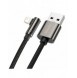 Baseus Legendarisk vinklad nylonkabel USB - Lightning för spelare 2,4A 1m svart (CALCS-01)