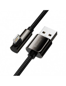 Baseus Legendarisk vinklad nylonkabel USB - Lightning för spelare 2,4A 1m svart (CALCS-01)