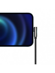 Baseus Legendarisk vinklad nylonkabel USB - Lightning för spelare 2,4A 1m svart (CALCS-01)