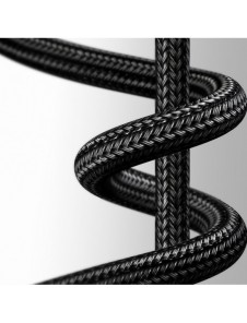 Baseus Legendarisk vinklad nylonkabel USB - Lightning för spelare 2,4A 1m svart (CALCS-01)