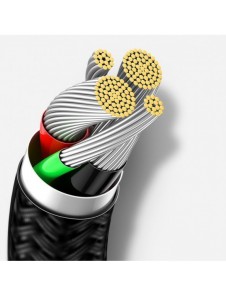 Baseus Legendarisk vinklad nylonkabel USB - Lightning för spelare 2,4A 1m svart (CALCS-01)