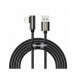 Baseus Legendarisk vinklad nylonkabel USB - Lightning för spelare 2,4A 2m svart (CALCS-A01)