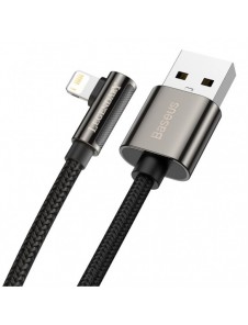 Baseus Legendarisk vinklad nylonkabel USB - Lightning för spelare 2,4A 2m svart (CALCS-A01)
