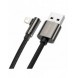 Baseus Legendarisk vinklad nylonkabel USB - Lightning för spelare 2,4A 2m svart (CALCS-A01)
