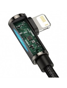 Baseus Legendarisk vinklad nylonkabel USB - Lightning för spelare 2,4A 2m svart (CALCS-A01)