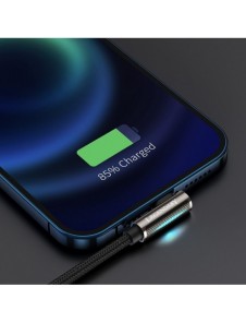 Baseus Legendarisk vinklad nylonkabel USB - Lightning för spelare 2,4A 2m svart (CALCS-A01)