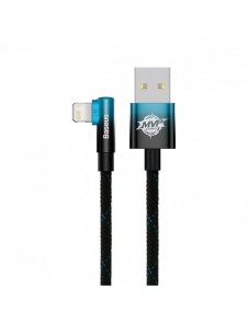 Baseus MVP 2 Vinklad armbågskabel med USB/Lightning-kontakt på sidan 1m 2,4A blå (CAVP000021)