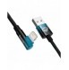 Baseus MVP 2 Vinklad armbågskabel med USB/Lightning-kontakt på sidan 1m 2,4A blå (CAVP000021)