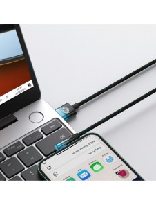 Baseus MVP 2 Vinklad armbågskabel med USB/Lightning-kontakt på sidan 1m 2,4A blå (CAVP000021)