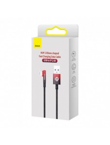 Baseus MVP 2 Vinklad armbågskabel med USB/Lightning-kontakt på sidan 1m 2,4A röd (CAVP000020)