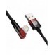 Baseus MVP 2 Vinklad armbågskabel med USB/Lightning-kontakt på sidan 1m 2,4A röd (CAVP000020)