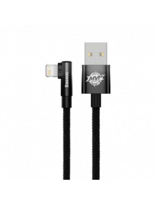 Baseus MVP 2 Vinklad armbågskabel med USB / Lightning-kontakt på sidan 2m 2,4A svart (CAVP000101)