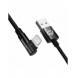 Baseus MVP 2 Vinklad armbågskabel med USB / Lightning-kontakt på sidan 2m 2,4A svart (CAVP000101)
