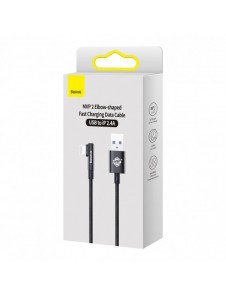 Baseus MVP 2 Vinklad armbågskabel med USB / Lightning-kontakt på sidan 2m 2,4A svart (CAVP000101)