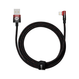 Baseus MVP 2 Vinklad armbågskabel med USB/Lightning-kontakt på sidan 2m 2,4A röd (CAVP000120)