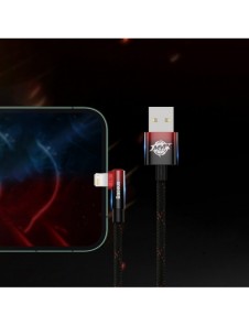 Baseus MVP 2 Vinklad armbågskabel med USB/Lightning-kontakt på sidan 2m 2,4A röd (CAVP000120)