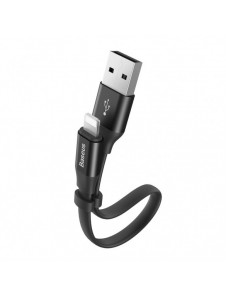 Baseus Nimble platt kabel USB / Lightning-kabel med hållare 2A 0,23M svart (CALMBJ-B01)