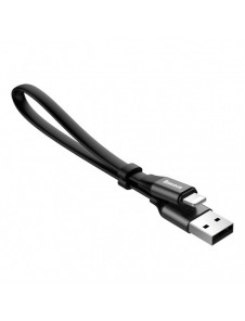Baseus Nimble platt kabel USB / Lightning-kabel med hållare 2A 0,23M svart (CALMBJ-B01)