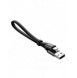 Baseus Nimble platt kabel USB / Lightning-kabel med hållare 2A 0,23M svart (CALMBJ-B01)