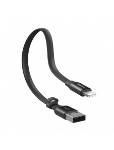 Baseus Nimble platt kabel USB / Lightning-kabel med hållare 2A 0,23M svart (CALMBJ-B01)