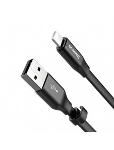 Baseus Nimble platt kabel USB / Lightning-kabel med hållare 2A 0,23M svart (CALMBJ-B01)