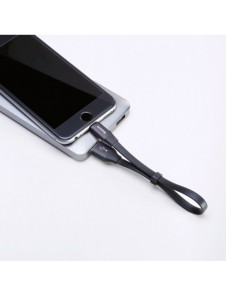 Baseus Nimble platt kabel USB / Lightning-kabel med hållare 2A 0,23M svart (CALMBJ-B01)