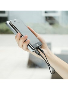 Baseus Nimble platt kabel USB / Lightning-kabel med hållare 2A 0,23M svart (CALMBJ-B01)